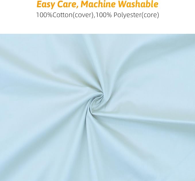 LAT Nursing Pillow for Breastfeeding,100% Cotton Removable Cover,Ergonomic Breast Feeding Pillows for Mom and Baby,Machine Washable(Baby Blue)