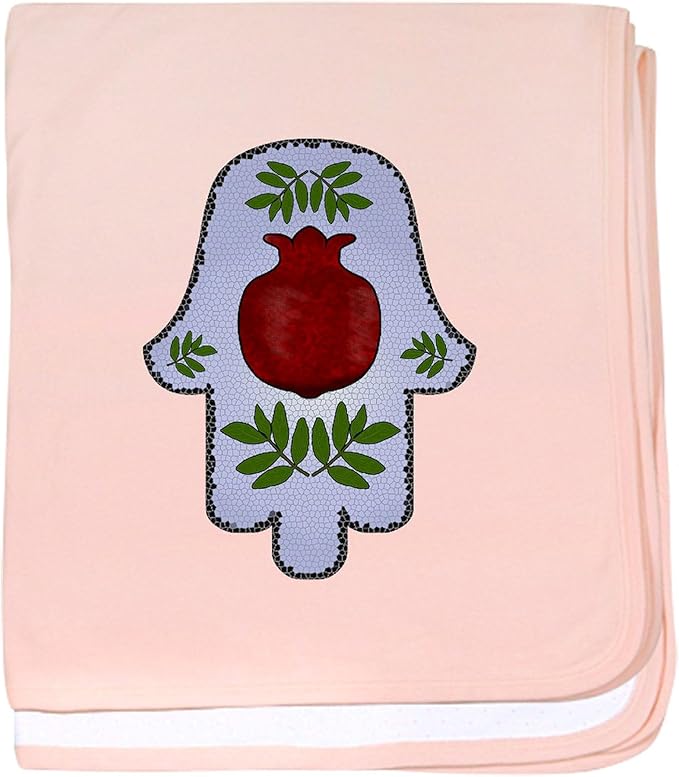 CafePress Hamsa Pomegranate Blue Baby Blanket, Super Soft Newborn Swaddle
