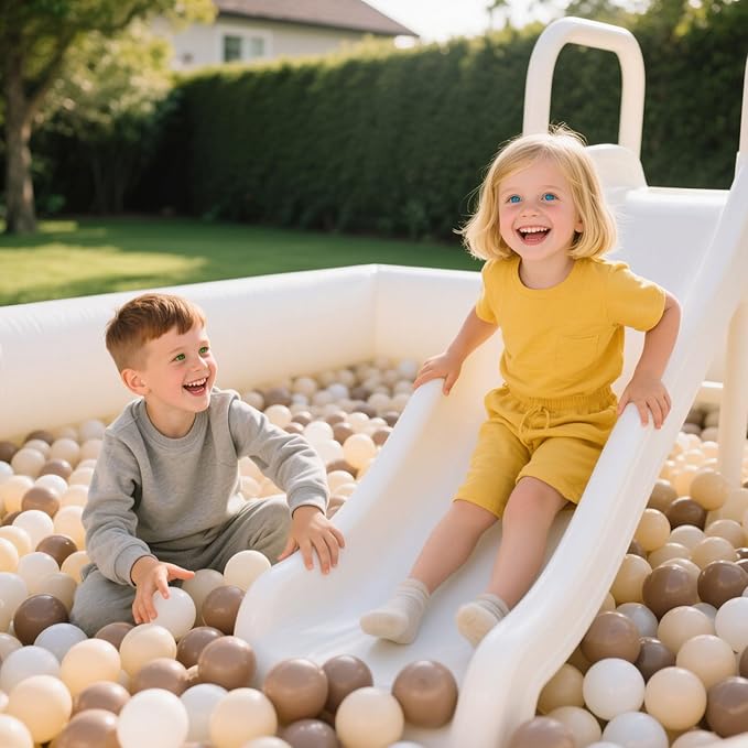 GOGOSO Ball Pit Balls for Toddlers Phthalate-Free BPA-Free Non-Toxic Crush Proof Soft Plastic Play Balls Baby Kids Shape Tent Pool Playhouse Playpen Party Decor,Coffee Brown Beige,500PCS