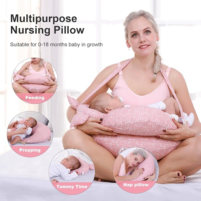 Nursing Pillow for Breastfeeding, Breastfeeding Pillows for More Support for Mom and Baby, with Adjustable Waist Strap