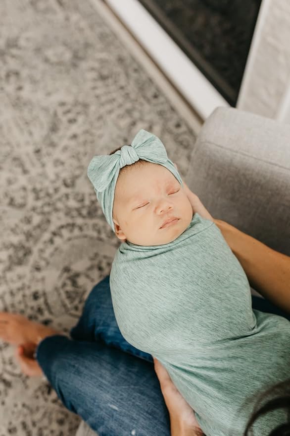 Copper Pearl Swaddle Blankets for Newborns | Soft Stretchy Receiving Blankets for Boys and Girls | Large 46 x 46 Inch Baby Blankets | Lightweight and Breathable Swaddles | Emerson