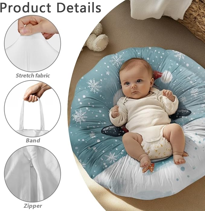 Christmas Penguin Nursing Pillow Cover Neutral Breastfeeding Pillow Cover Fits 22.6in*24in Nursing Pillow for Baby Boy Girl Neutral Baby Nursing Pillow Cover Feeding Pillow Cover