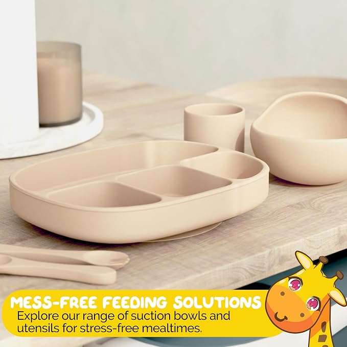 Baby Essentials by Muqee Peeko with BLW Supplies and Kids Feeding Sets - Food Grade Silicone (6 Piece Set)