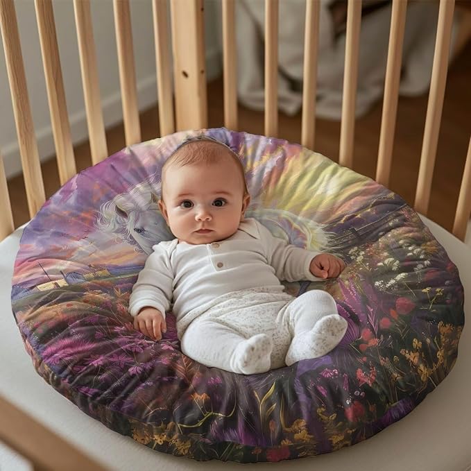 White Horse Pillow Cover Kawaii Breastfeeding Cover Ultra Soft & Breathable Unisex Nursing Pillow Slipcovers Machine Wash & Quick-Dry Feeding Cushion Cover Newborn Gift