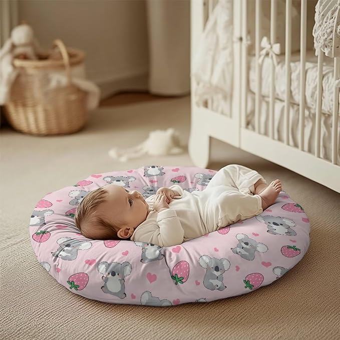 Strawberry Koala Boy Girl Gender Neutral Nursing Pillow Cover Baby Breastfeeding Slipcover Infant Newborn Nursery Bottle Pillowcase Feeding Cushion Cover (Pillow NOT Included)