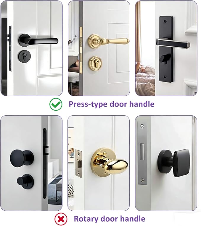 Door Handle Baby Proof, 2 Pack Door Locks for Kids Safety No Drilling, Strong 3M Adhesive Door Lever Lock Child Proof Cabinet Simple Install and No Tools Needed, White