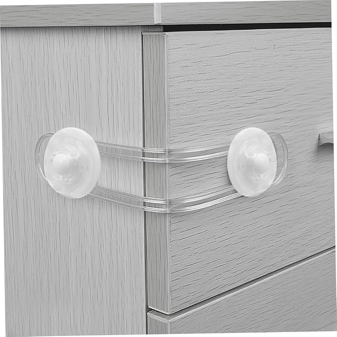 OSALADI 4pcs Cabinet Locks for Babies Proofing Drawers Safety Child Locks Adjustable Childproof Latch for Knob Handle on Kitchen Door Storage Cupboard Closet