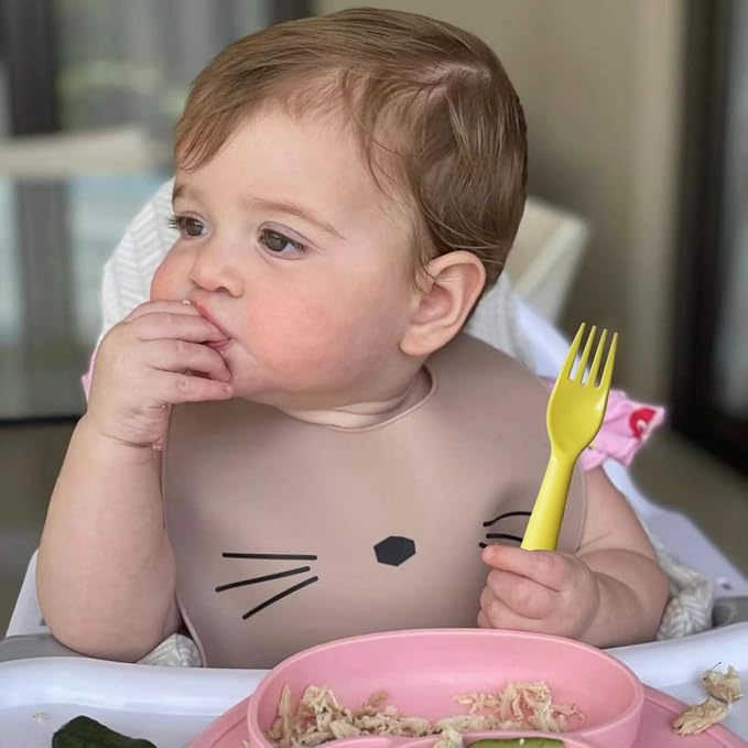 Kids Spoons and Forks Toddler Utensils Plastics Reusable Silverware Baby Cutlery Set Feeding Dinnerware Utensils BPA Free Microwave Dishwasher and Freezer Safe
