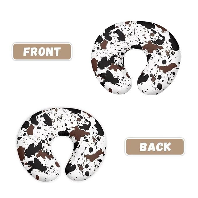Breastfeeding Pillow Cover with Black Brown Cow Stripes Print Baby Breastfeeding Slipcover Infant Newborn Nursery Bottle Pillowcase Easy to Use and Dustptoof