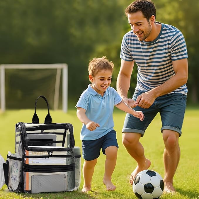 MOMINSIDE Diaper Bag Backpack Small Diaper Bag,Mini Diaper Bag, Clear Bag for Stadium Events Small Clear Bag 12x6x12 for Girls Boys Moms Dads Adult Concert Sports Bag