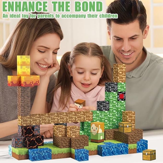 AIDYVOI 160PCS Magnetic Blocks Building Toys, 3D Magnetic Building Block Set for Kids Ages 3+, 1 Inch STEM Educational Magnet Cube Sensory Construction Toys, Christmas Birthday Gifts for Boys Girls