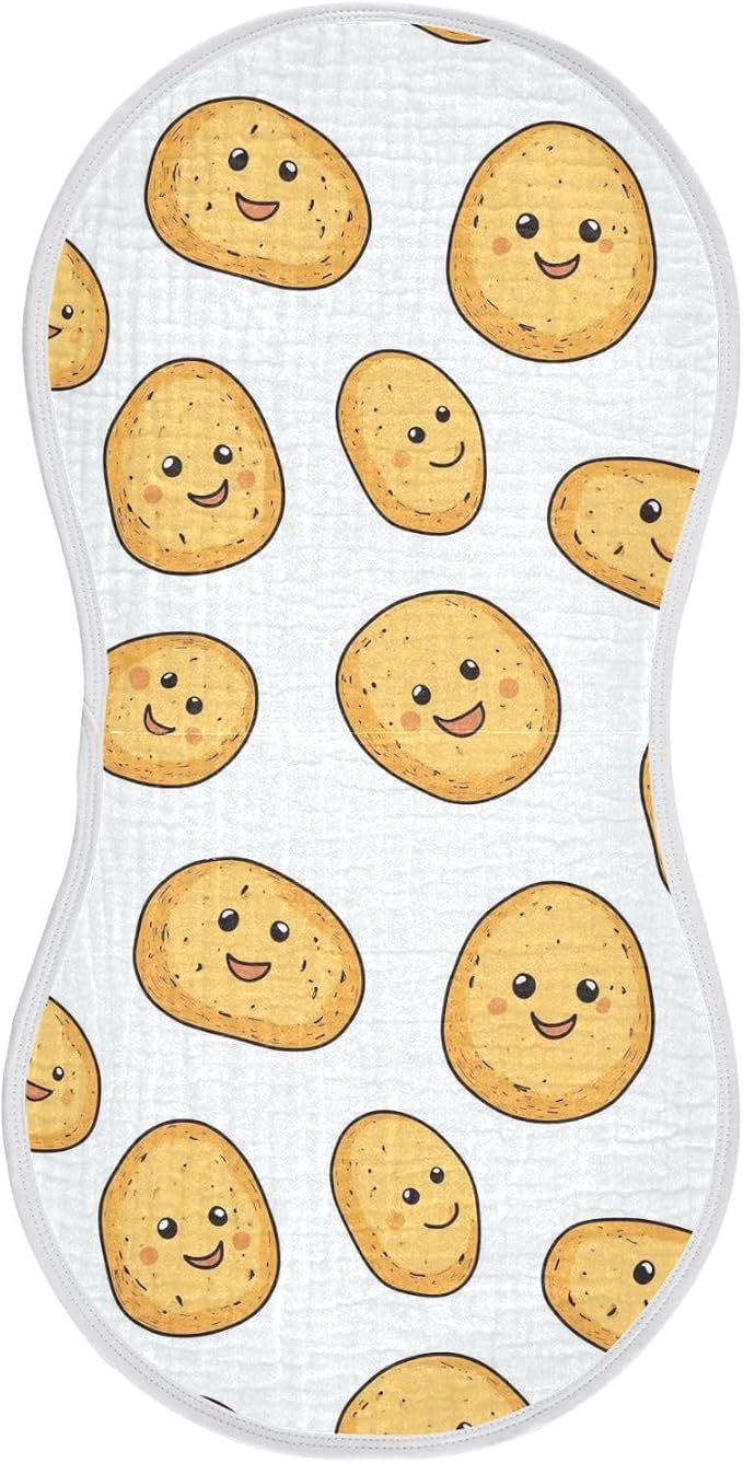 vvfelixl Baby Burp Cloths Potato Baby Baby Newborn Cotton Burping Cloths Set Baby Washcloths 4 Pack