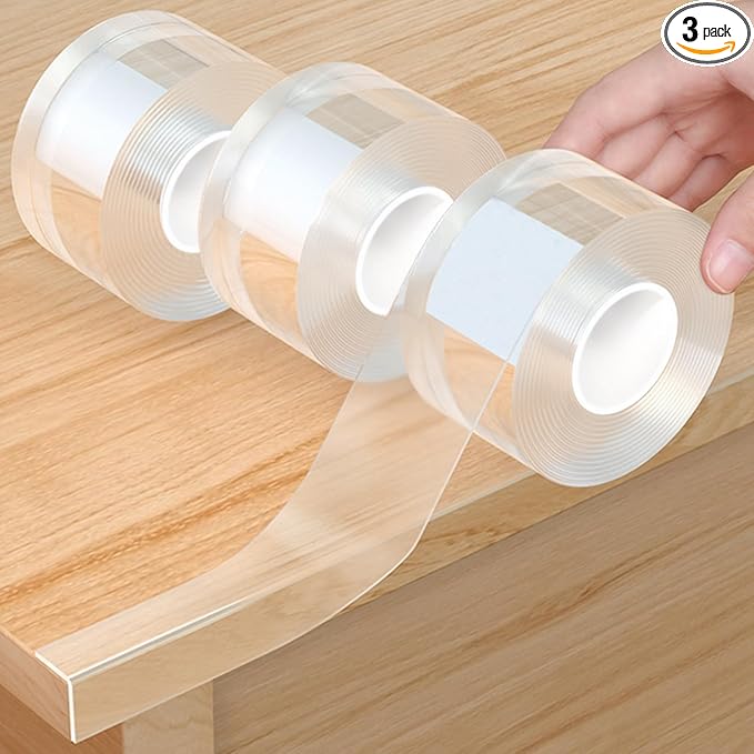 3Pack Soft Corner Protectors for Furniture Strip,2 in x 9.84 Ft,Wall Corner Bumper Tape,Desk Edge,Baseboard Protector,Clear Cabinet Door Protector Edge Guard,Crib Rail Covers for Teething