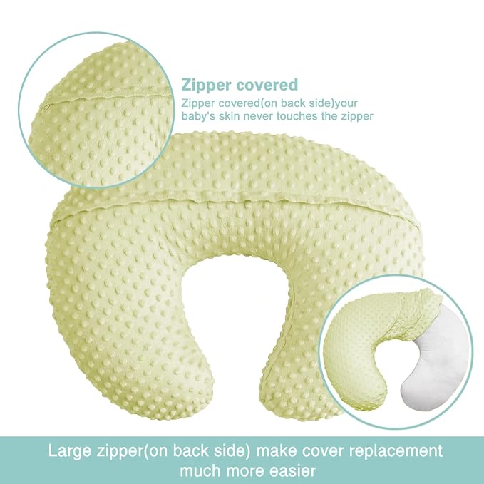 OWLOWLA Nursing Pillow Cover, Breastfeeding Pillow Slipcover Fits Nursing Pillow for Baby Boy Girl(Lime Green)