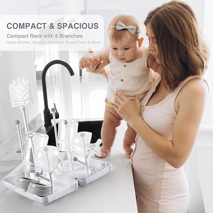 Termichy Travel Baby Bottle Drying Rack, Compact Size with Large Capacity for Working Mom, Visit Families, Friends or Camping with Baby Gary
