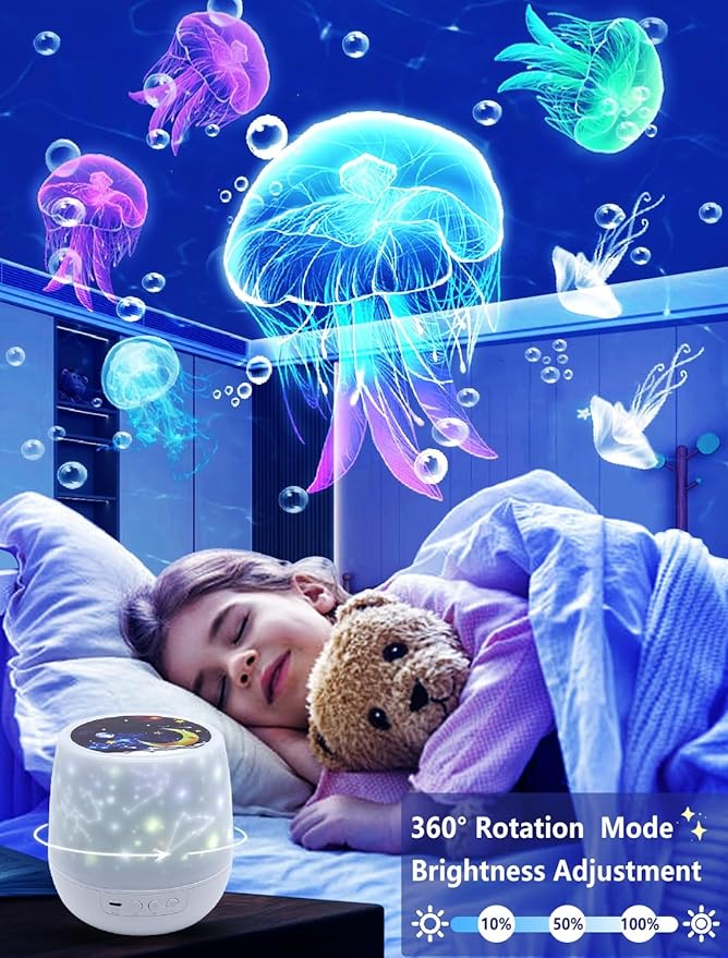 Night Light for Kids + 21 Sets of Films, Projector Night Light for Kids Bedroom, Ceiling, Star Galaxy Projector for 3-14 Years Old Baby Girls with 360° Rotation for Birthday, Christmas, Room Decor