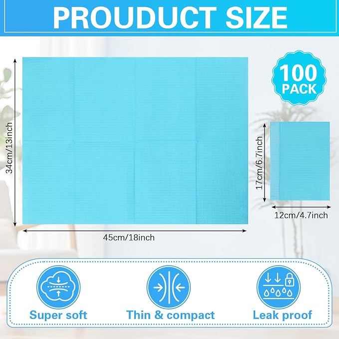 Threlaco 100pcs Disposable Changing Liner 2-ply Baby Changing Station Pad Disposable Changing Pads Diaper Changing Mat Portable Sanitary Liner Refills for Commercial Restrooms