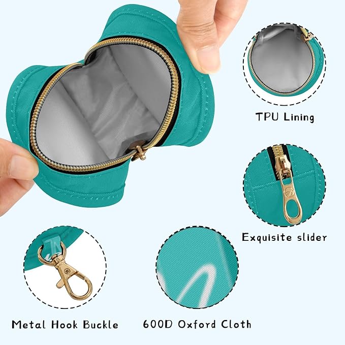 Custom Teal Pacifier Holder Case for Diaper Bag Personalized Portable Travel Pacifier Storage Case with Clip Newborn Baby Pouch for Baby Boys Girls Purse Outdoor