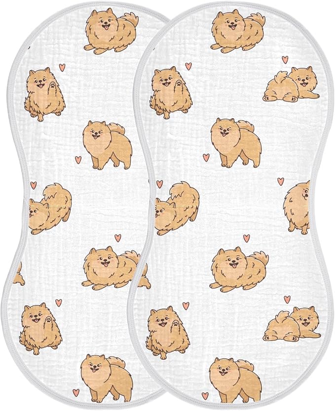 vvfelixl Funny Pomeranian Spitz Dogs Burp Cloths for Baby Boy Girls Baby Washcloths Burp Rags 1 Pack