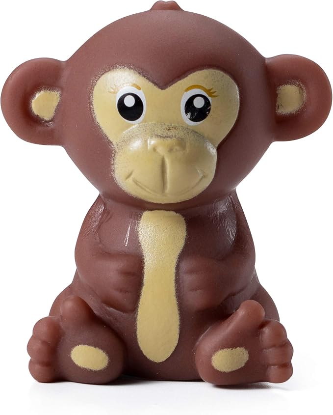 Mini Zoo Animals Bath Toys - (Pack of 12) Vinyl Rubber Jungle Safari Animal Figures, Squeezable Bath Tub Toys for Kids, Baby Shower, Birthday Party Supplies, Favors, Cake Decor, Table Decorations