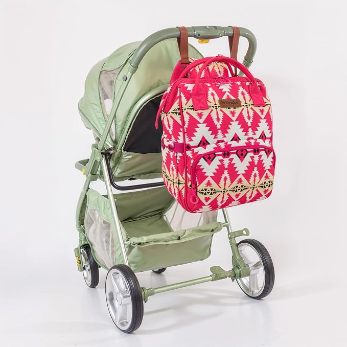 Montana West Wrangler Callie Diaper Bag Backpack with Stroller Straps Western Pattern Multifunction Baby Travel Bag WG2204-91102HPK