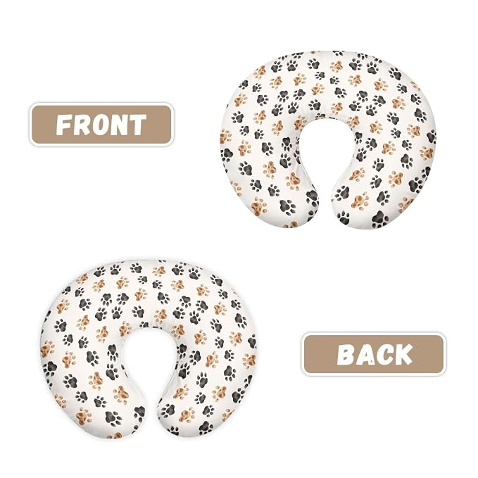 Dog Paws Newborn Nursing Pillow Cover Ultra Soft Comfortable Feeding Pillow Case Fits Bottle and Breastfeeding Pillows with Hidden Zipper, Nursery & Living Room Sofa Car Decor