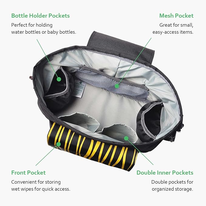 carrotez Universal Stroller Caddy ??Large Capacity Organizer with Cup Holders & Front Wipes Pocket