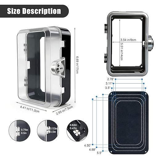 Socket Lock, Child Proof, ABS Bite Resistant Safety Box, Tool-Free Installation Outlet Cover, for Household Baby & Pet Proofing Wall Sockets, 6.69in*4.41in*2.95in (1 PC)