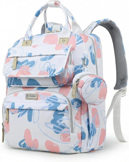 Diaper Bag Backpack for Baby – Large Capacity Waterproof Travel Tote, Multifunction Baby Bag with Changing Pad, Pacifier Holder & Stroller Straps (Sky Blue)