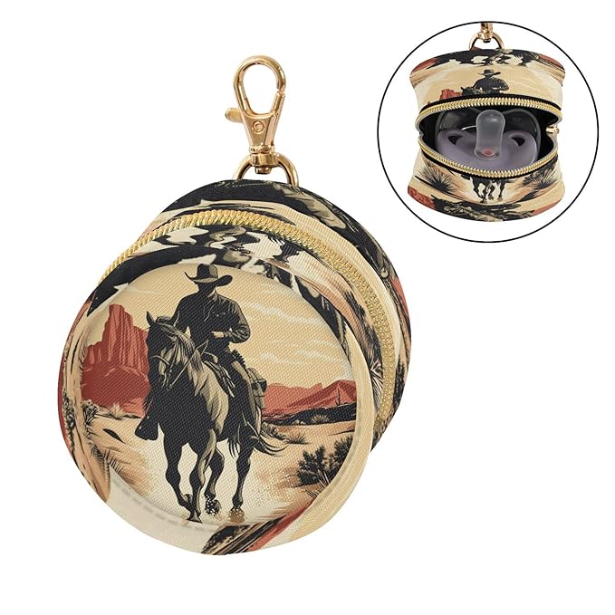 Western Cowboy Pacifier Holder Case for Newborns Portable Travel Pacifier Storage Container for Diaper Bags
