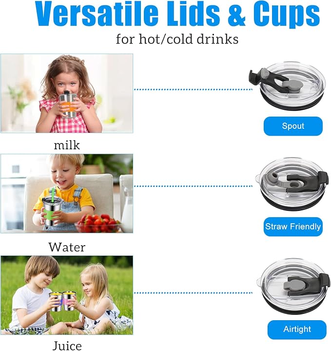 ShineMe Toddler Cups with Straws Spill Proof 6pack, 8oz Small Stainless Steel No Spill Sippy Cup, Unbreakable Kids Cups with Lids and Colorful Silicone Sleeves for Hot/Cold Drinks Snacks