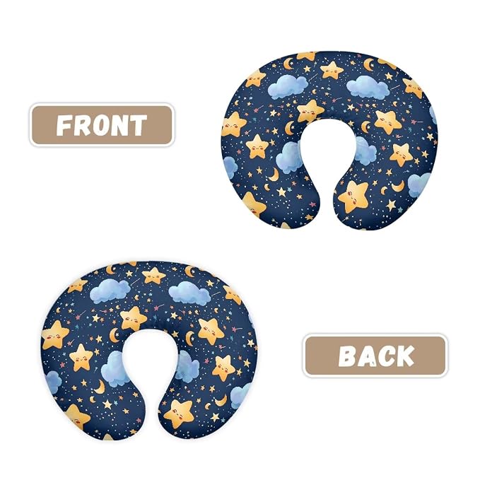 Cartoon Star Cloud and Moon Breastfeeding Pillow Cover Ultra Soft Comfortable Newborn Nursing Pillow Case Lightweight and Easy to Clean