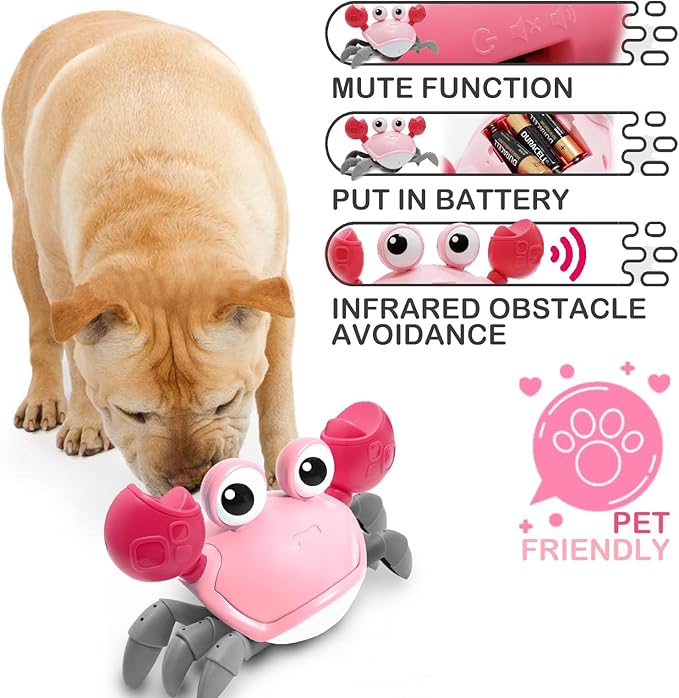 Pbooo Tummy Time Crawling Crab Baby Toy 3-6 Months Learning Walking Dancing Crab Toys for Babies 6-12 9-12 12-18 Months,Infant Toddler Development Toys Age 1-2 1st Birthday Gift