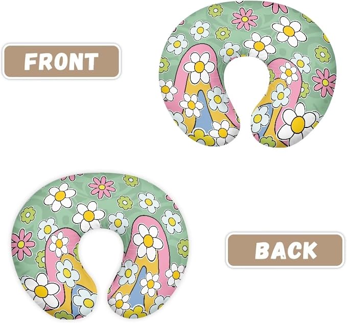 Hippie Flowers Nursing Pillow Detachable Newborn Original Breastfeeding Slipcover Case and Positioner Washable Head Support Protector Cushion Essential with Hidden Zipper Easy Care