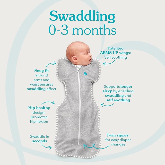 Love to Dream Swaddle UP, Baby Sleep Sack, Self-Soothing Sleep Sack 8-13 lbs., Dramatically Better Sleep, Secure Fit Calms Startle Reflex, 1.0 TOG, Small