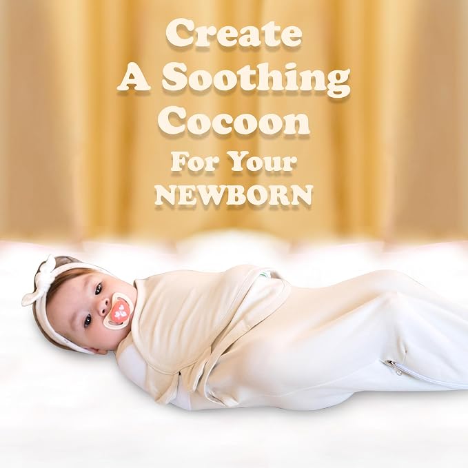 Organic Zipper Swaddle Sleep Sacks – 3-Pack Swaddles for Newborns 0-3 Months, Adjustable & Breathable Infant Sleep Sack, Easy Diaper Change Swaddling Blanket for Baby Girls & Boys