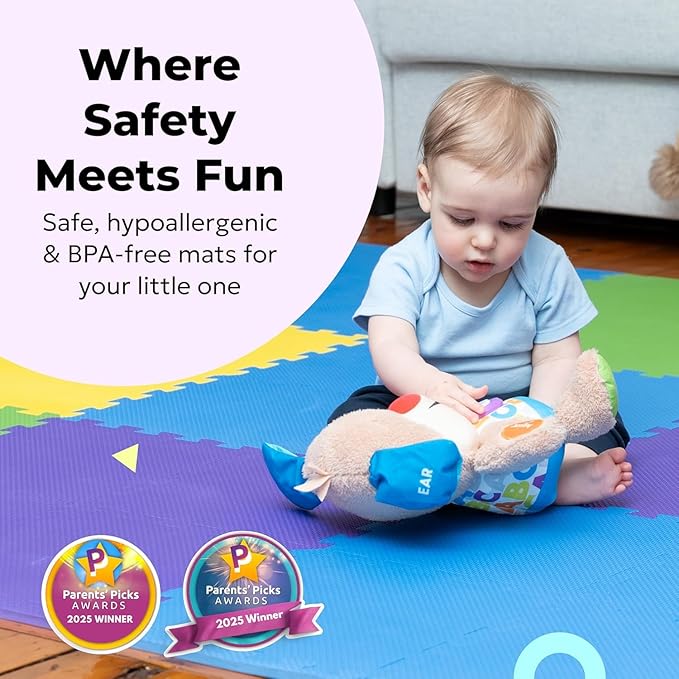 MioTetto Baby Play Mat, Soft Foam Floor Tiles for Kids. Adjustable Interlocking Foam Tiles, Fits with 74x74 Playpen Baby mat for Crawling & Development, Safe & Non-Toxic Playmat for Babies 6-12 Months