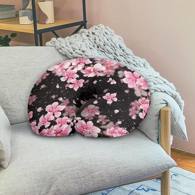 Nursing Pillow Cover for Baby Girl, Soft Breastfeeding Pillow Slipcover, Newborn Feeding Pillow Cover, Cherry Blossom