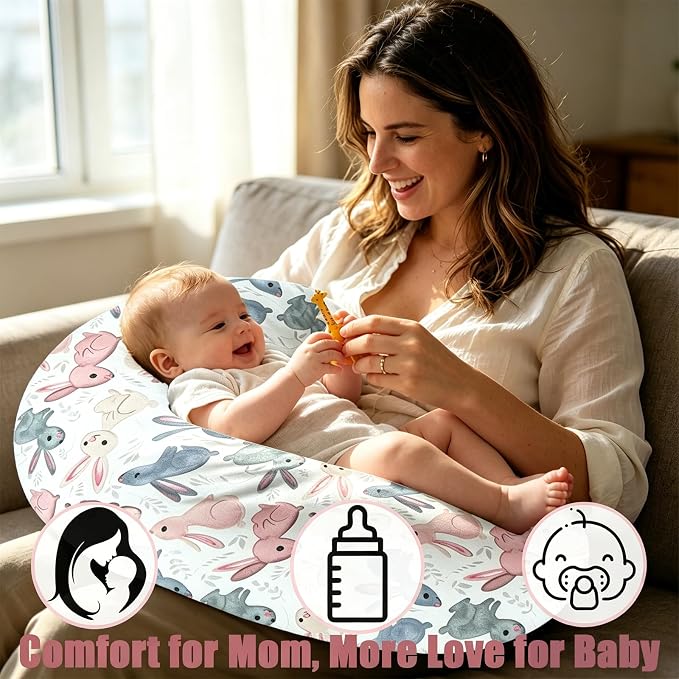 Nursing Pillow Breastfeeding Pillow Removable cover Machine washable | Conforming to ergonomic design. Detachable cover. Machine washable. Breathable fabric.Arm fatigue free Soft supportive fill