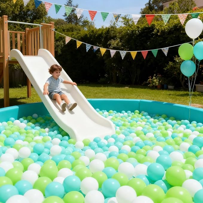 GOGOSO Ball Pit Balls for Toddlers, Green Balls for Ball Pool Birhtday Party Girls Kids with Storage Bag, 2.17inches 100pcs