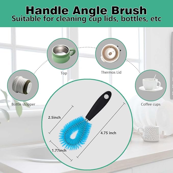 Bottle Brush Tube Cleaning Lab Set with Long Handle，for Cleaning Beer Bottles, Wine Bottles,Bong，Straw Cleaner ，Crevice Cleaning，Straw Cleaner，Baby Bottle