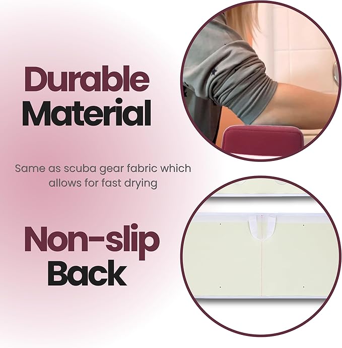 Bath Kneeler ?? Suction Cups & 1.5" Padding.Certified Non Toxic Bath Kneeling Pad for Bath Tub & 5 Bath Toy Organizer. Fast Dry Baby Bath Kneeler and Elbow Rest Pad Set by Supa Ant-Bordeaux