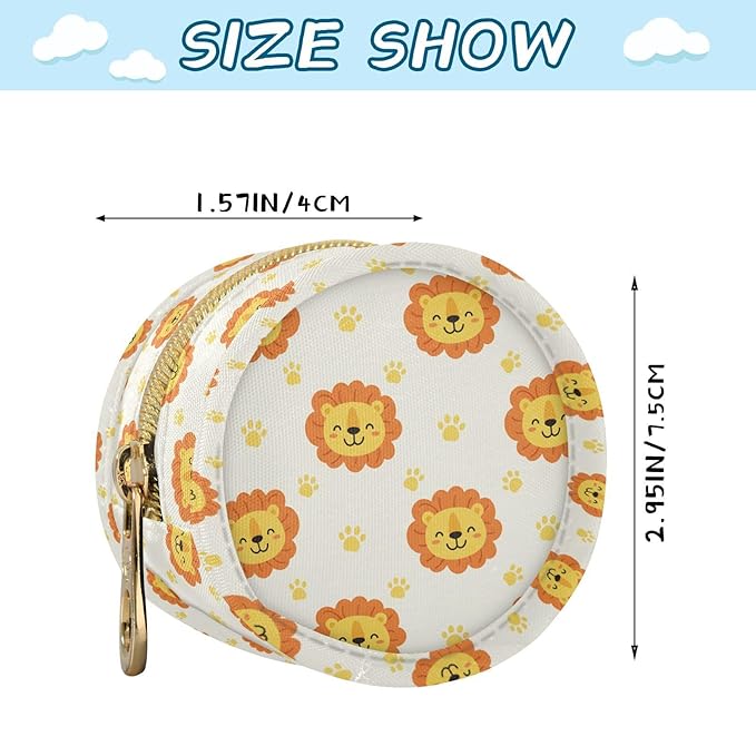 Lion Paw Beige Pacifier Holder Case Newborn Pacifier Storage Pouch for Boys Girls Easy Attach to Diaper Bag Portable Baby Essentials Container