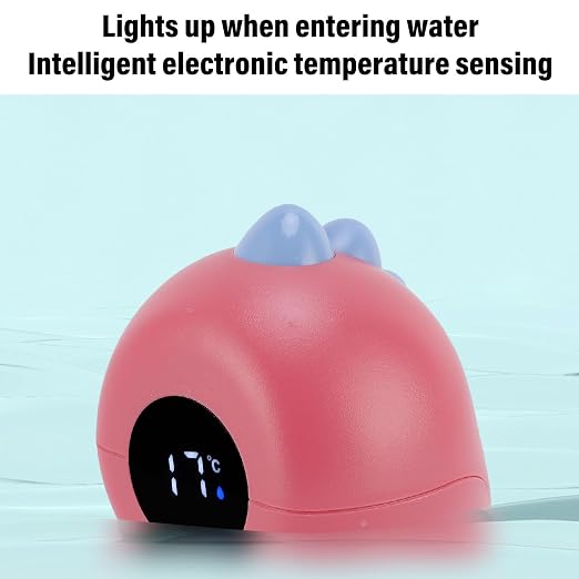 RiToEasysports Baby Bath Thermometer, Real Time Digital Dinosaur Water Temperature Thermometer for Newborn Bath (Red)