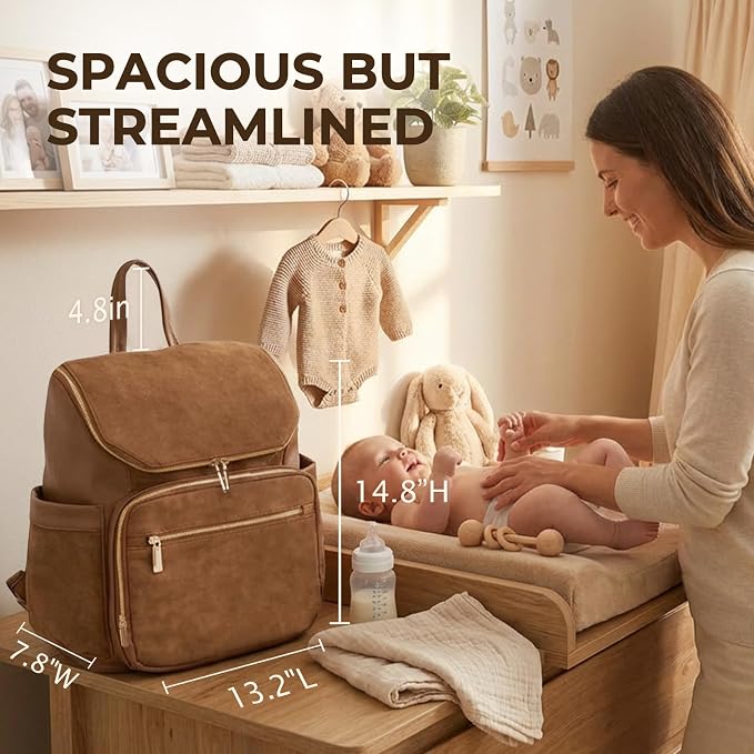 miss fong Diaper Bag Backpack - Large Diaper Bag Backpack Baby Backpack with 14 Pockets, Pañaleras Para Bebe with Waterproof Wet Pocket Luggage Sleeve for Mom Dad