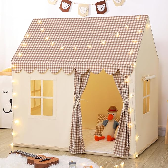 SweHouse Kids Play Tents for Toddlers: with Star Lights, Padded Mat - Indoor Playhouse Tents - Boy Girl Play House Toys for Birthday Gifts