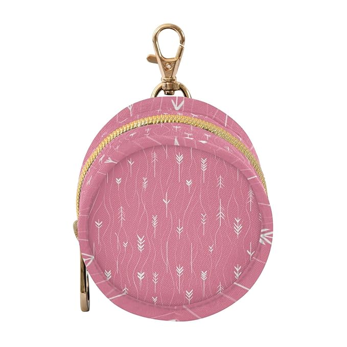 Pacifier Holder with Clip Pacifier Case for Diaper Bag Round Baby Pacifier Pouch Box Bag Portable Pink Arrows