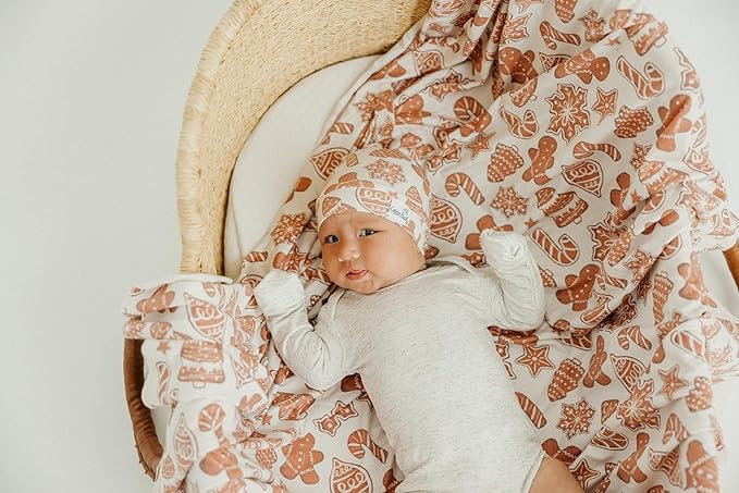 Copper Pearl Large Premium Knit Baby Swaddle Receiving Blanket Gingerbread