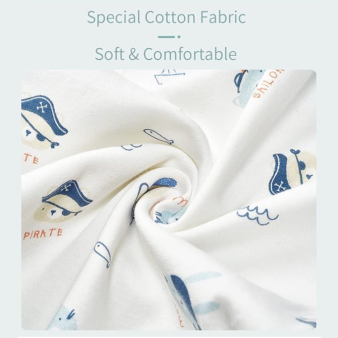 insular Baby Swaddle Wrap, Swaddle Blanket for Newborn and Infant, Adjustable Swaddling Set for Boy and Girl, Soft Cotton Baby Sleep Sack 3 Pack, Pirate, Small(0-3 Month)