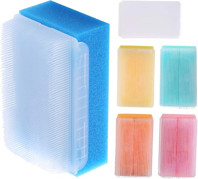 ARGOMAX Baby Bath Sponge (6 Pieces) Soft Foam Washing Device with Cradle Caps Brushes Body, Hair and Head Skin for Cleaning The Gentle Baby Sensory Bath Sponge Brush